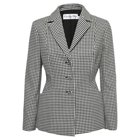 dior homme houndstooth blazer|30 Montaigne Bar Jacket Black and White Single.